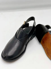 Leather sole black leather chappal